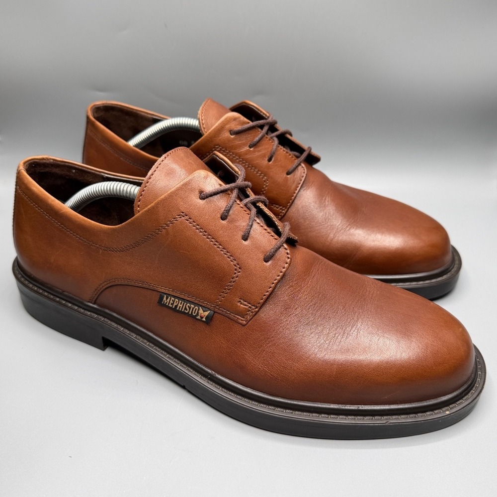 Mephisto Derby Air Jet Oxfords Mens Size 11 Brown Leather Lace Up Shoes France *
